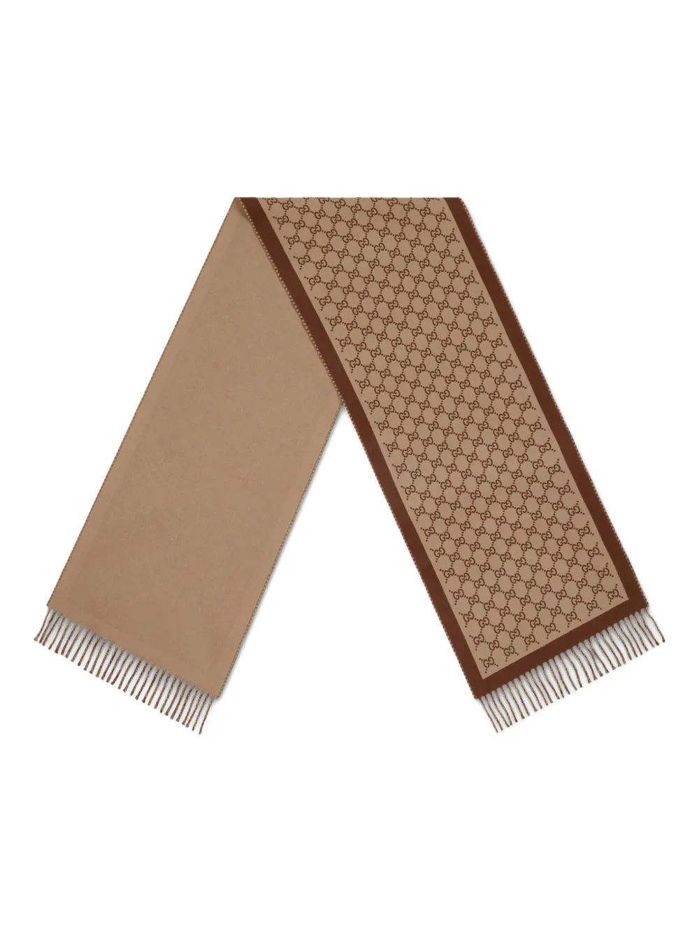 Gucci GG-pattern wool scarf - Bruin