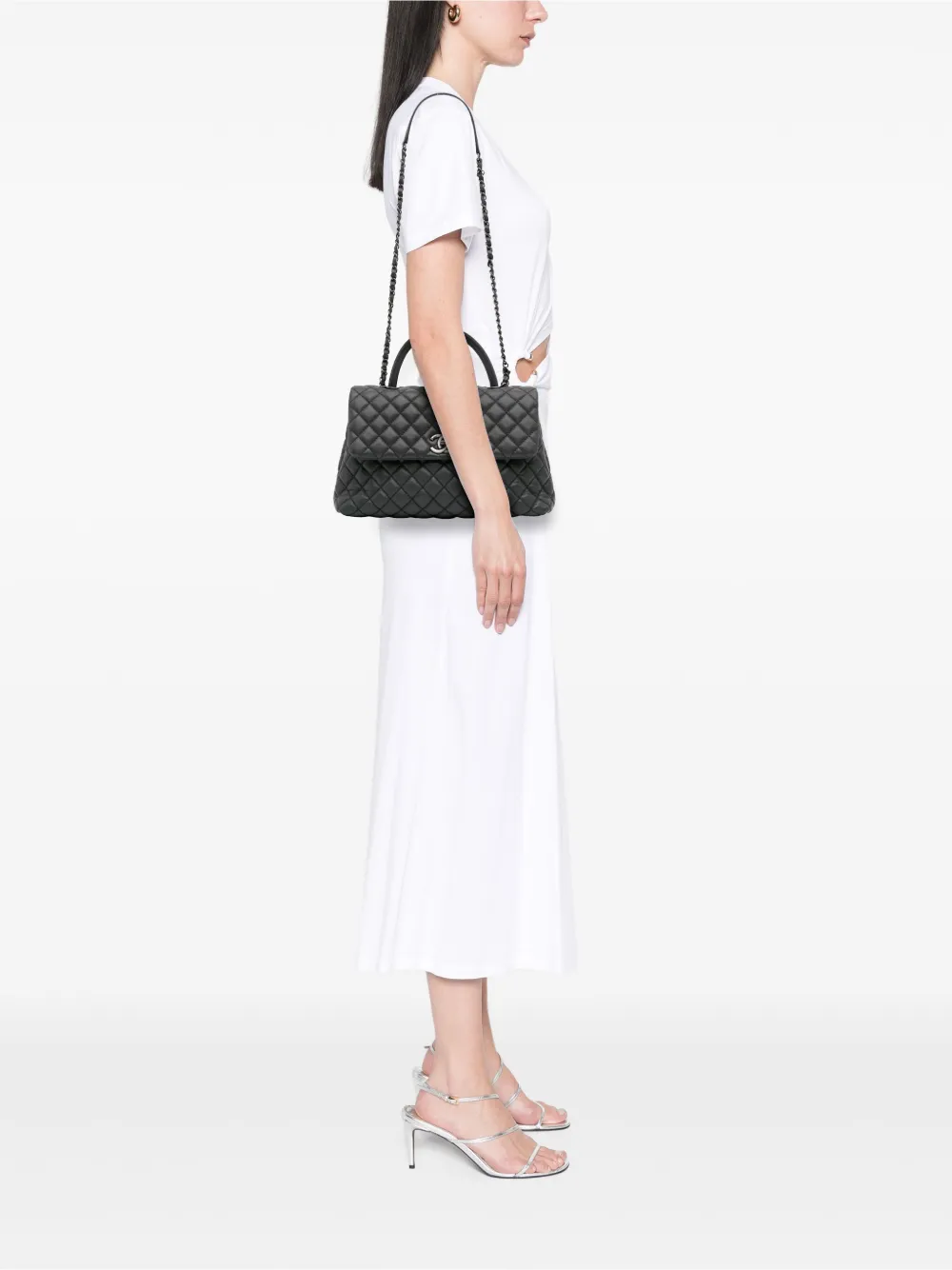 CHANEL Pre-Owned 2015-2016 Large Quilted Caviar Coco Top Handle Bag satchel | Pre-Owned | Image 2