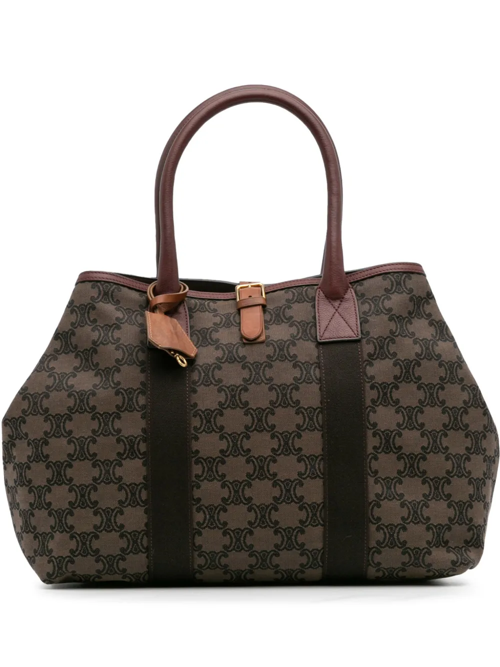 Pre-owned Celine 2009 Macadam Canvas Tote Bag In Brown