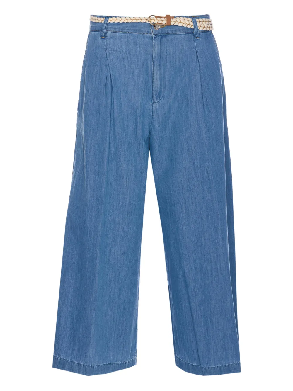 LIU JO pleated cotton trousers - Blauw