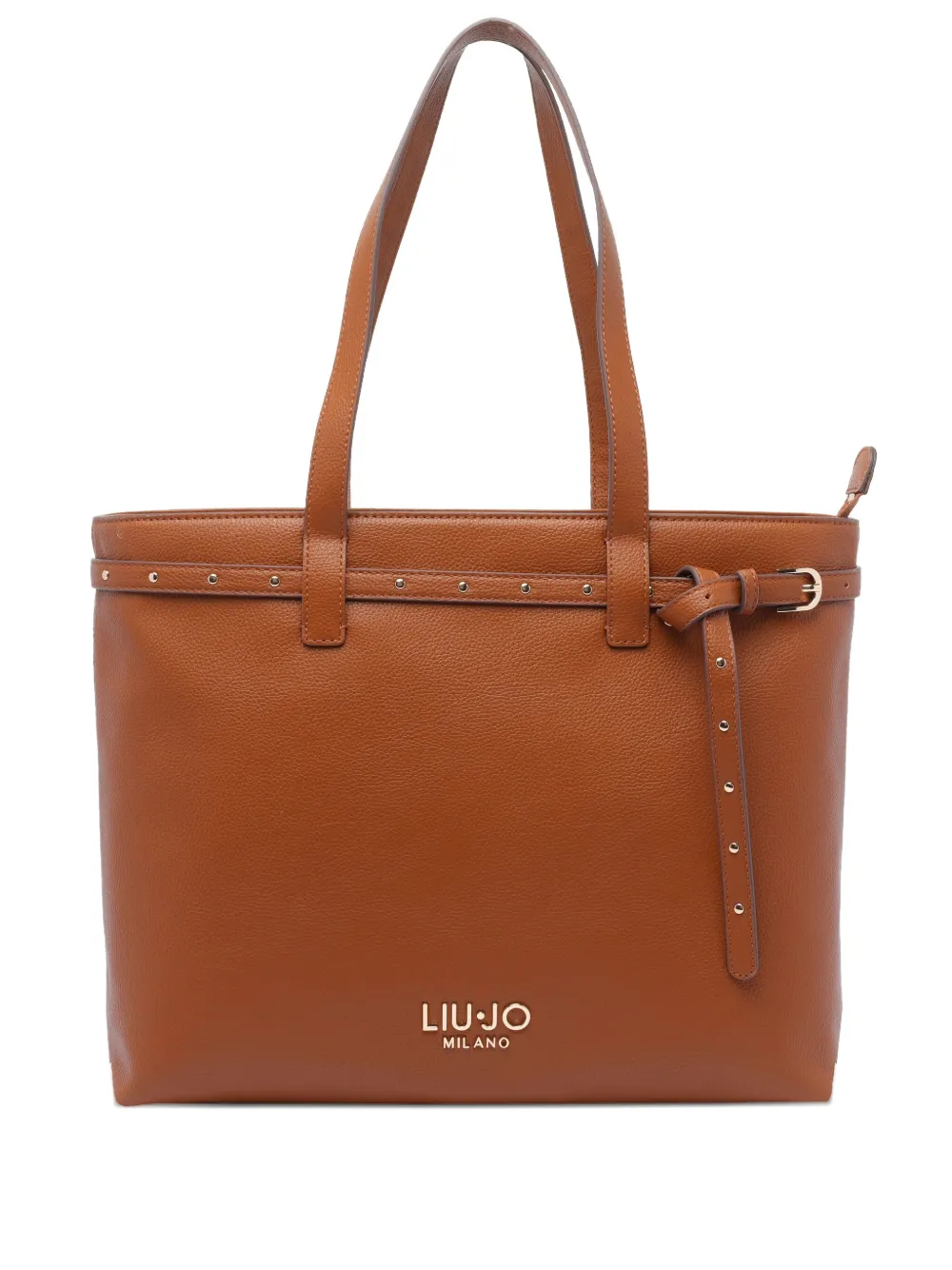 Liu •jo Belted Studded Tote Bag In Brown