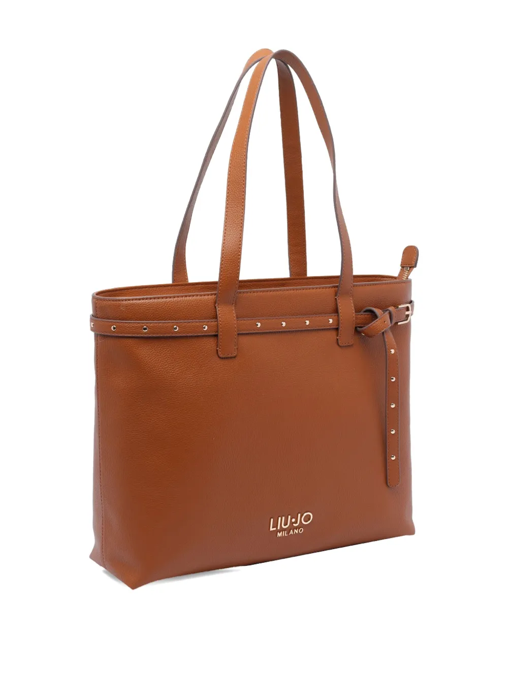 Liu •jo Belted Studded Tote Bag In Brown