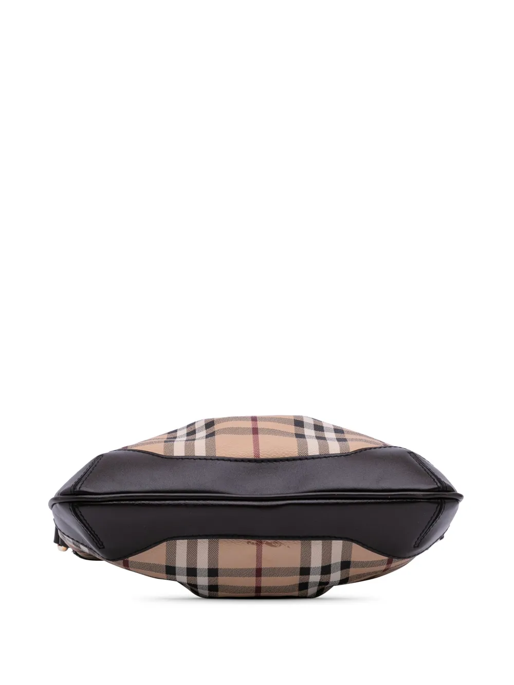 Pre-owned Burberry 2000-2017 Medium Haymarket Check Coated Canvas Hartham Crossbody Bag In Brown