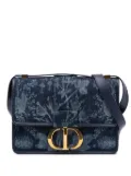 Christian Dior Pre-Owned 2021 Printed Denim Flowers 30 Montaigne Flap crossbody bag - Blue