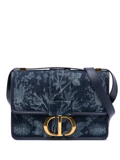 Christian Dior Pre-Owned 2021 Printed Denim Flowers 30 Montaigne Flap crossbody bag