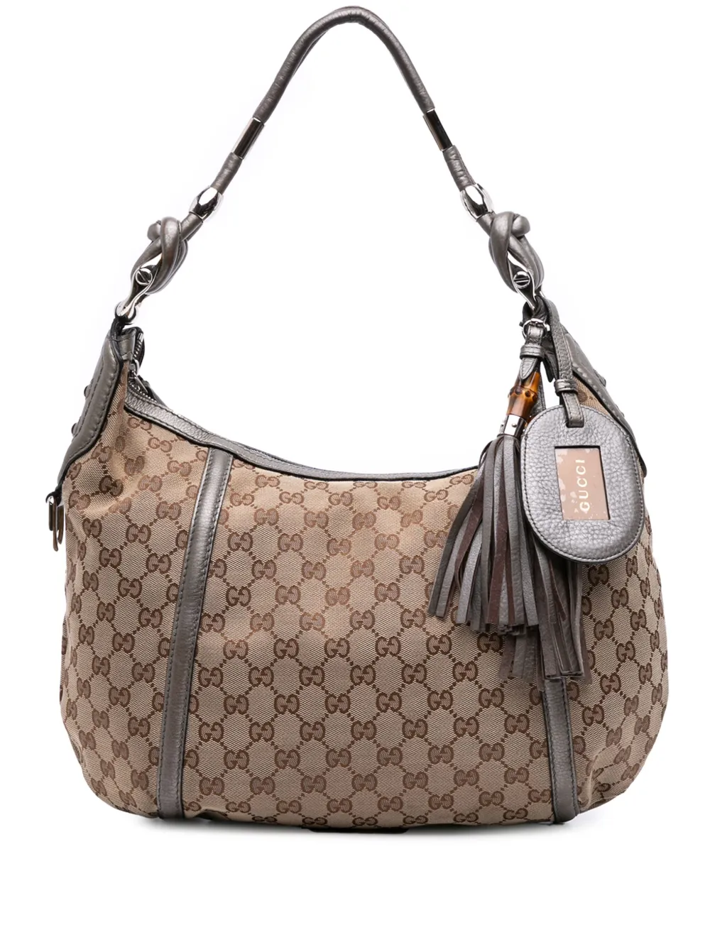 Gucci Pre-Owned 2016-2025 GG Canvas Techno Horsebit hobo bag - ブラウン Gucci Pre-Owned 2016-2025 GG Canvas Techno Horsebit hobo bag - ブラウン