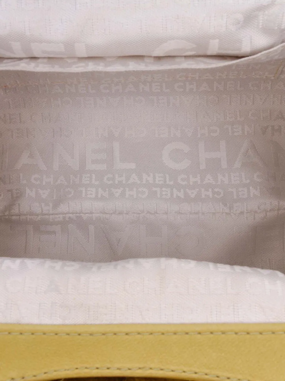 Pre-owned Chanel 2003-2004 Lambskin Camellia Frame Clutch Bag In Yellow