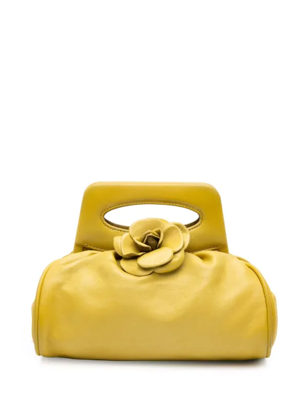 CHANEL Pre-Owned 2003-2004 ラムスキン カメリア フレーム レザー 