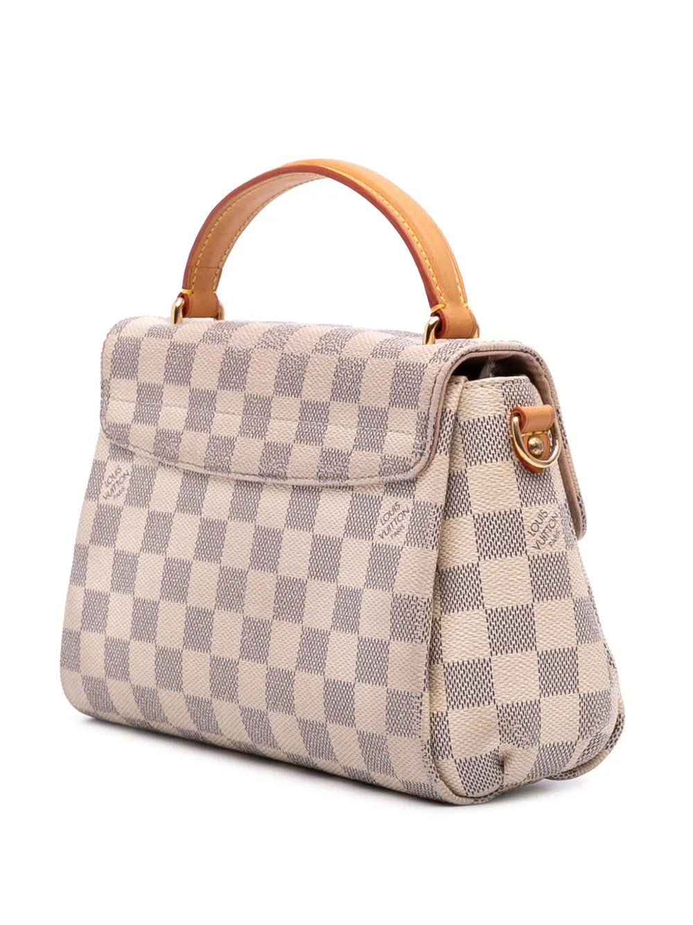 Pre-owned Louis Vuitton 2015 Damier Azur Croisette Satchel In White