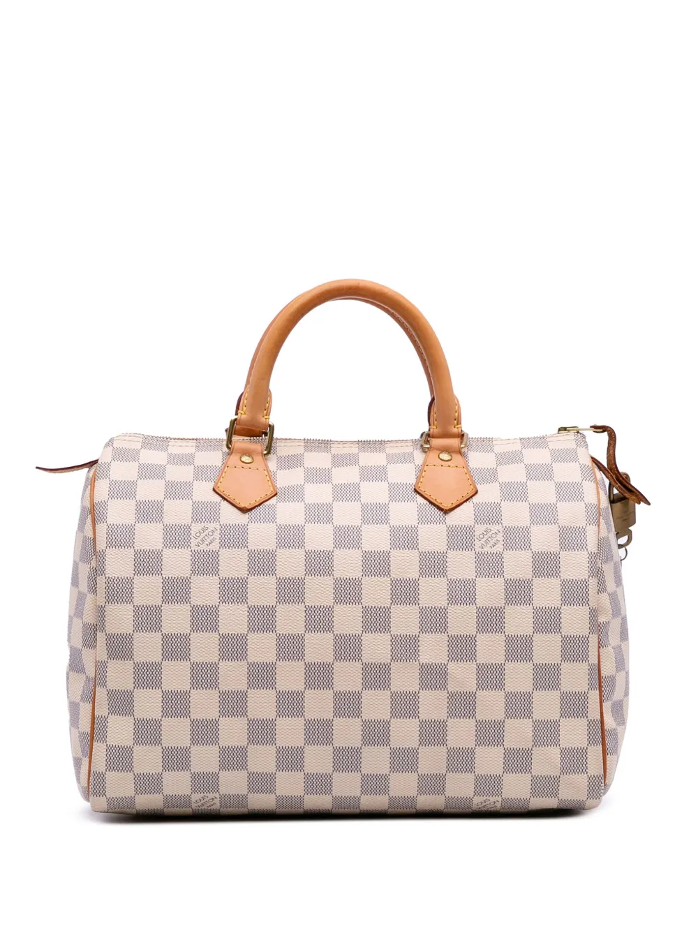 Louis Vuitton Pre-Owned 2012 ダミエ アズール スピーディ 30 ボストンバッグ - ホワイト Louis Vuitton Pre-Owned 2012 ダミエ アズール スピーディ 30 ボストンバッグ - ホワイト