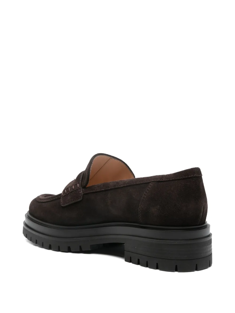 Gianvito Rossi suede-leather penny loafers Brown