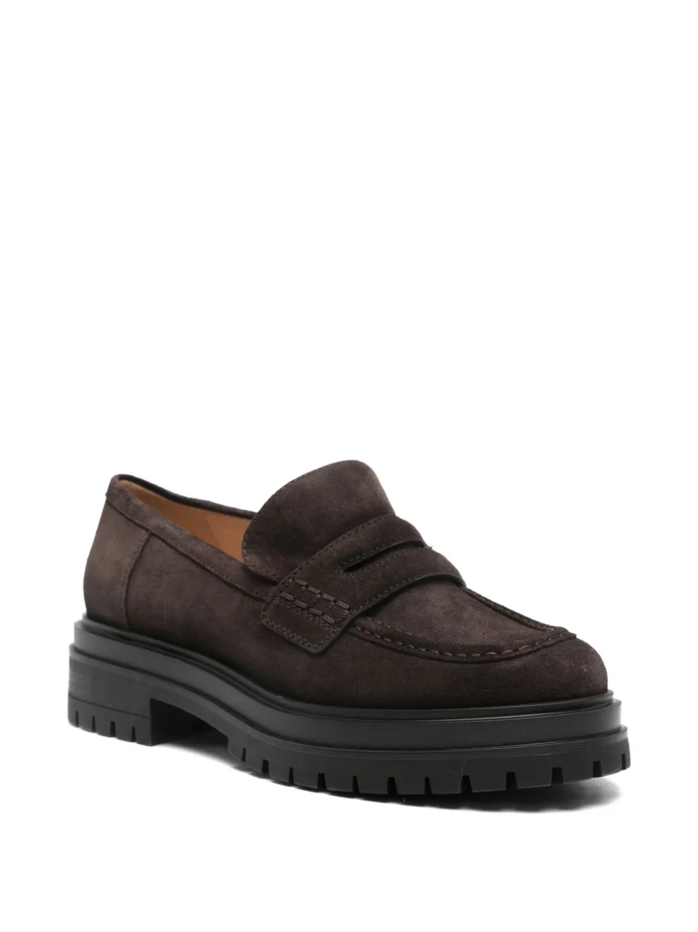 Gianvito Rossi Loafers van suède leer - Bruin