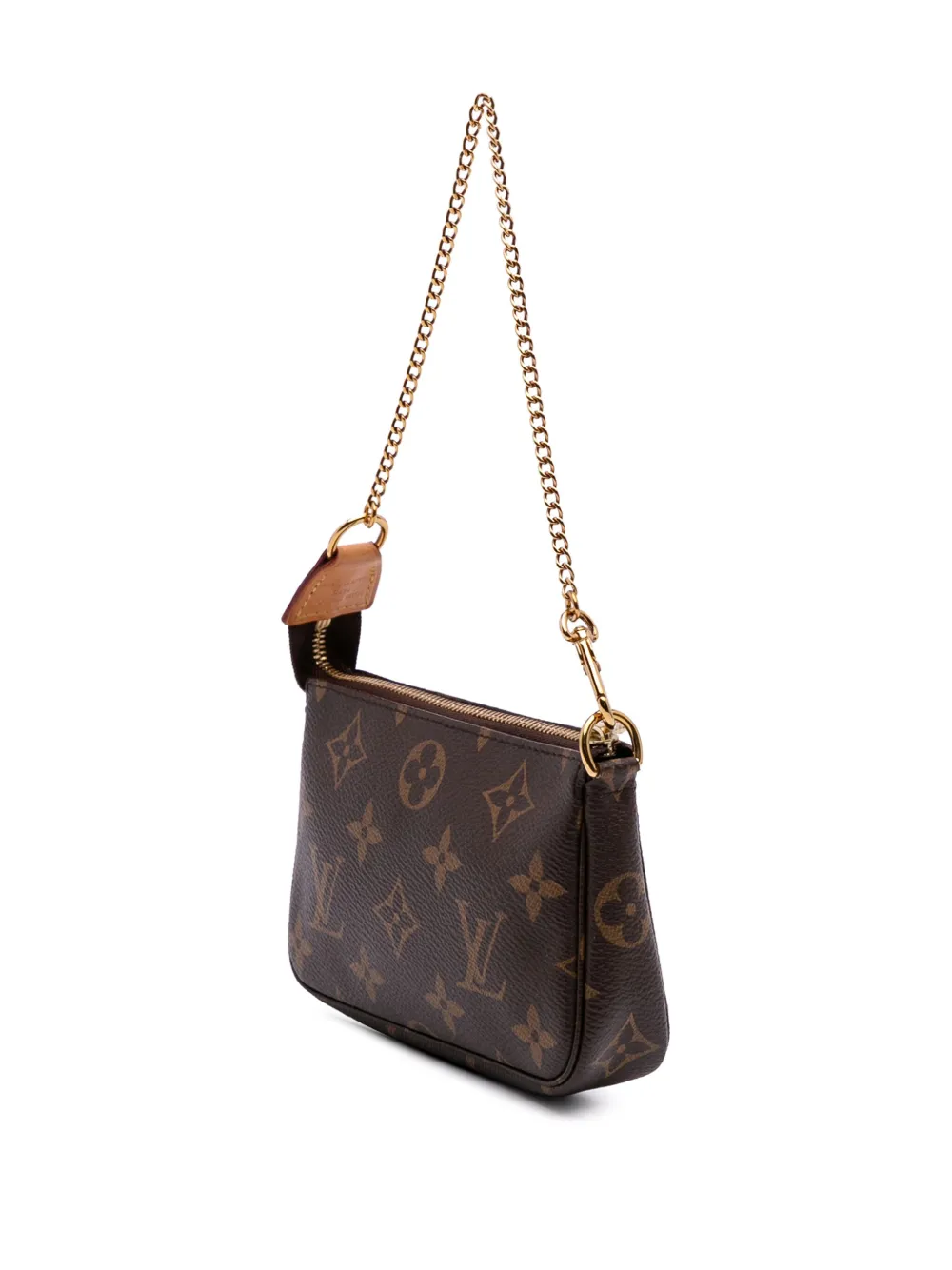Pre-owned Louis Vuitton 2021 Monogram Mini Pochette Accessoires Handbag In Brown