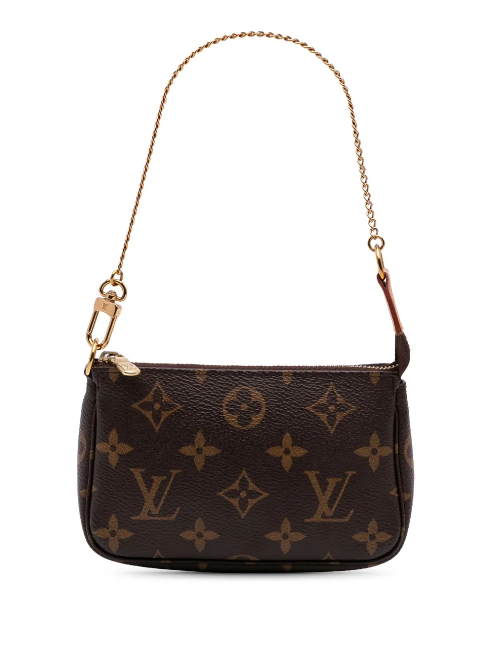 Pre-owned Louis Vuitton 2021 Monogram Mini Pochette Accessoires Handbag In Brown