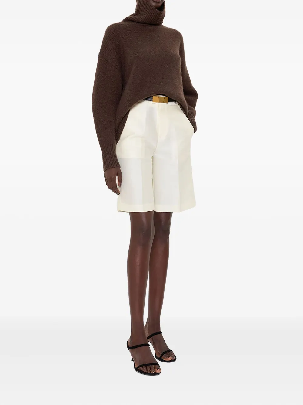 Arch4 Turtleneck Balloon-sleeve Sweater In Brown