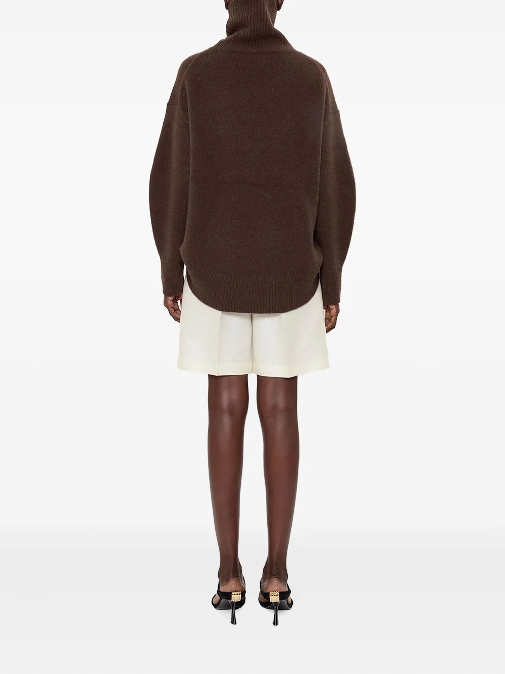 Arch4 Turtleneck Balloon-sleeve Sweater In Brown