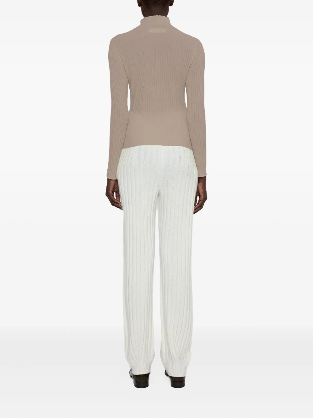 arch4 T-shirt met col Beige