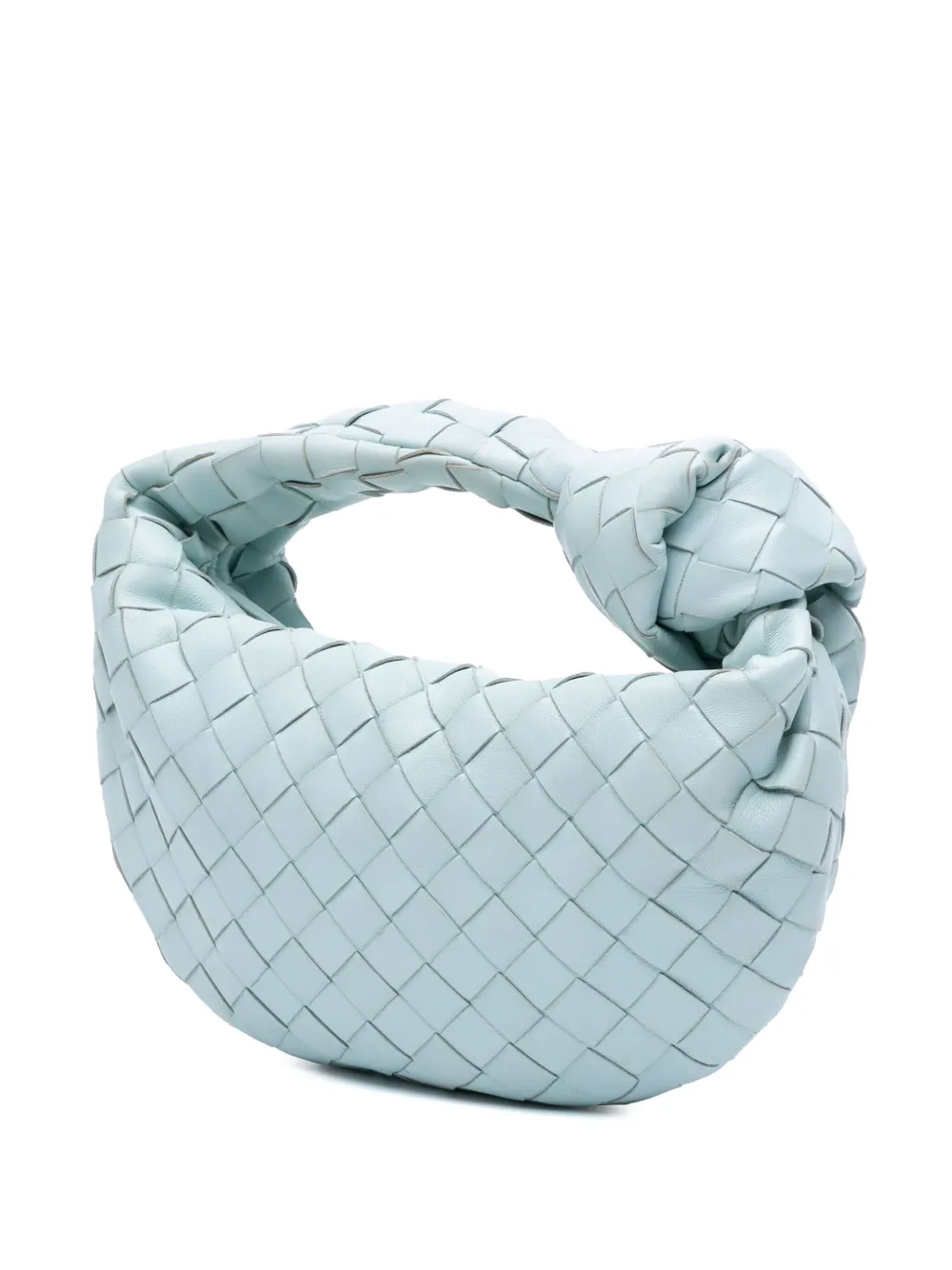 Pre-owned Bottega Veneta 2012-2025 Mini Nappa Intrecciato Jodie Hobo Bag In Blue