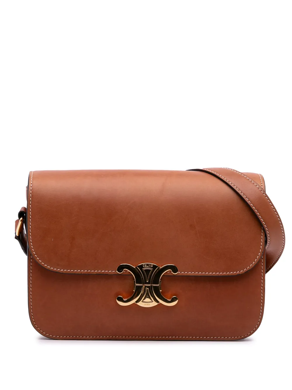 Céline Pre-Owned 2022 Classique Natural Calfskin Triomphe crossbody bag | Brown | Image 1