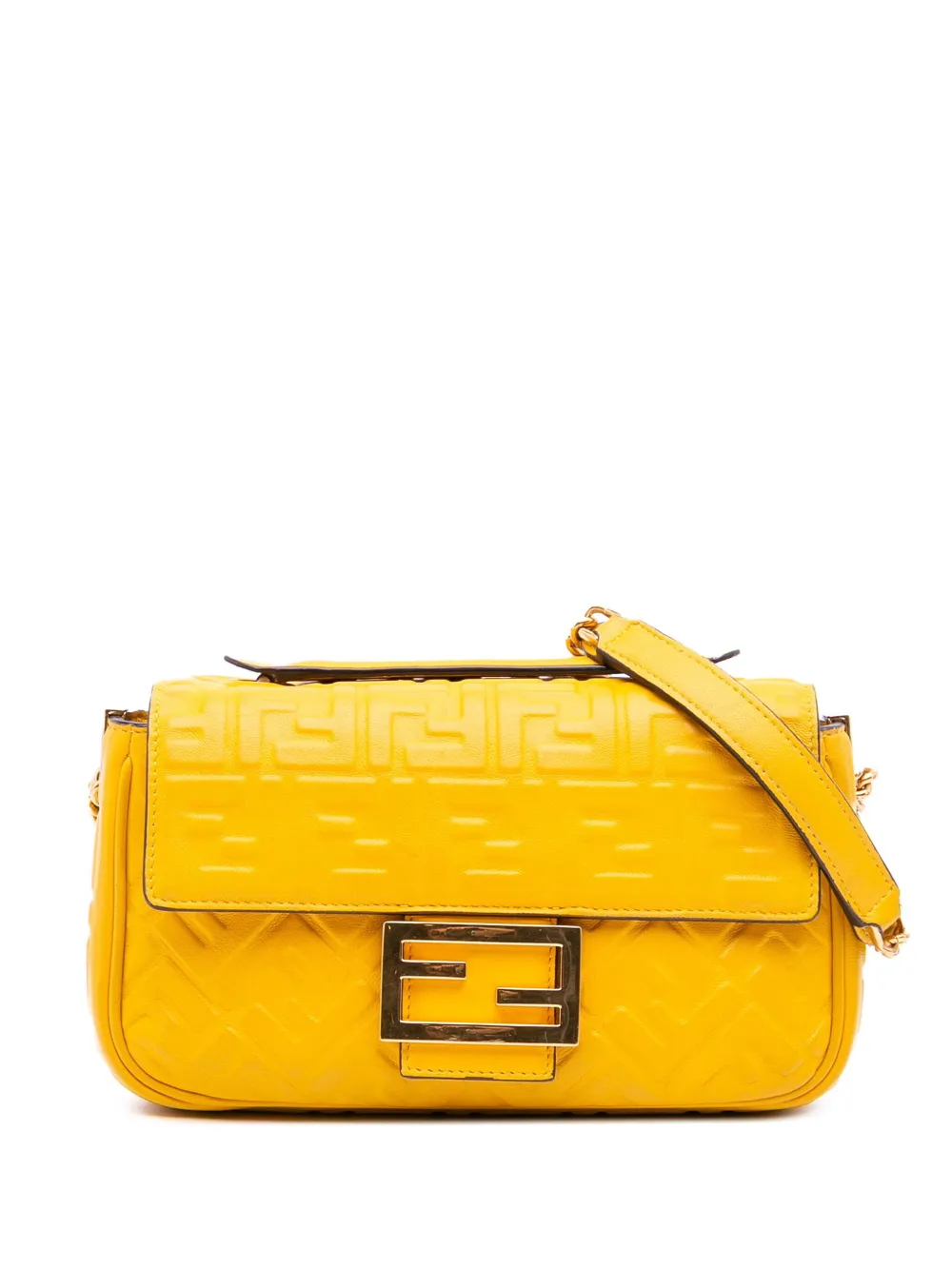 Fendi Pre-Owned 2010-2025 Zucca Embossed Chain Midi Baguette shoulder Fendi Pre-Owned 2010-2025 Zucca Embossed Chain Midi Baguette shoulder