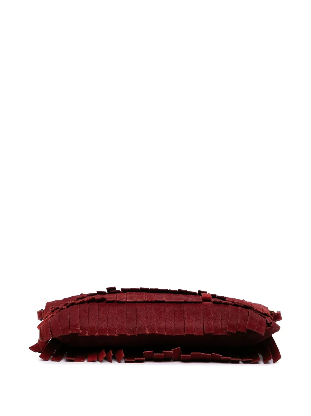 Pre-owned Burberry 2000-2017 Suede Peyton Fringe Crossbody Bag In Red