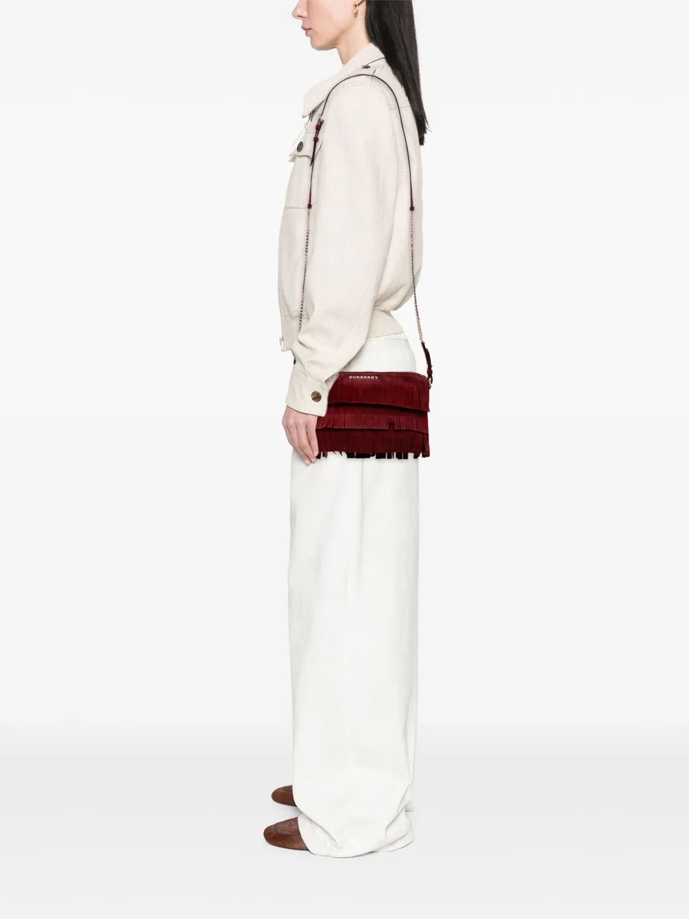Burberry Pre-Owned 2000-2017 Suede Peyton Fringe crossbody bag | Pre-Owned | Image 2