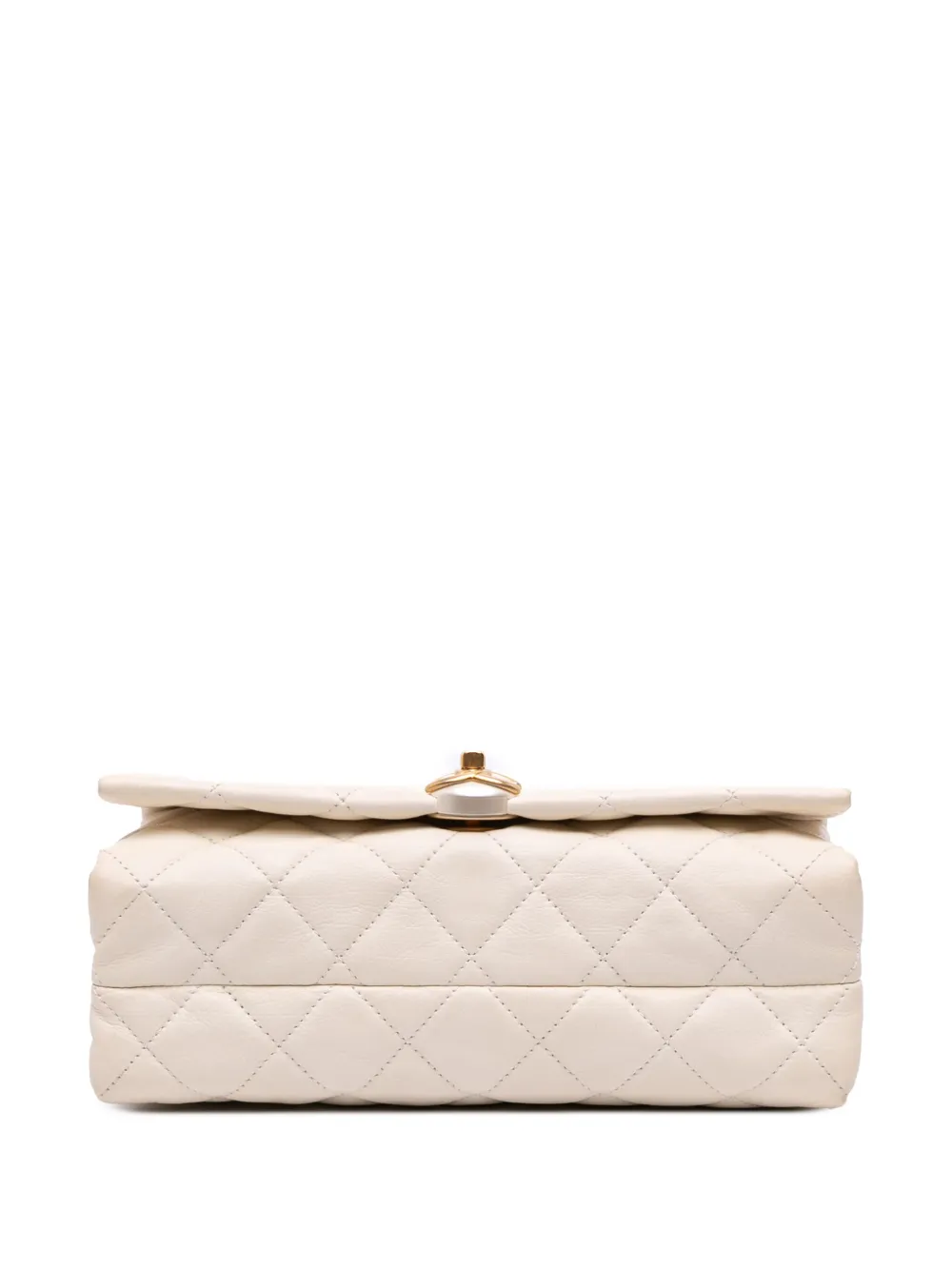 Pre-owned Chanel 2019 Quilted Calfskin Pearl Cc Accordion Flap Crossbody Bag In White