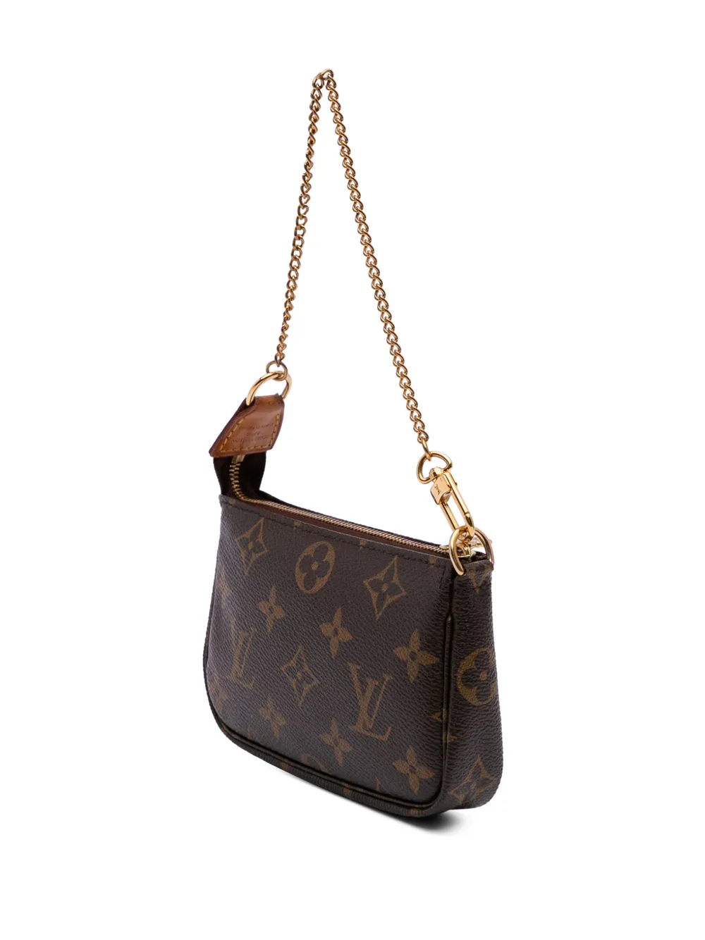 Pre-owned Louis Vuitton 2008 Monogram Mini Pochette Accessoires Handbag In Brown