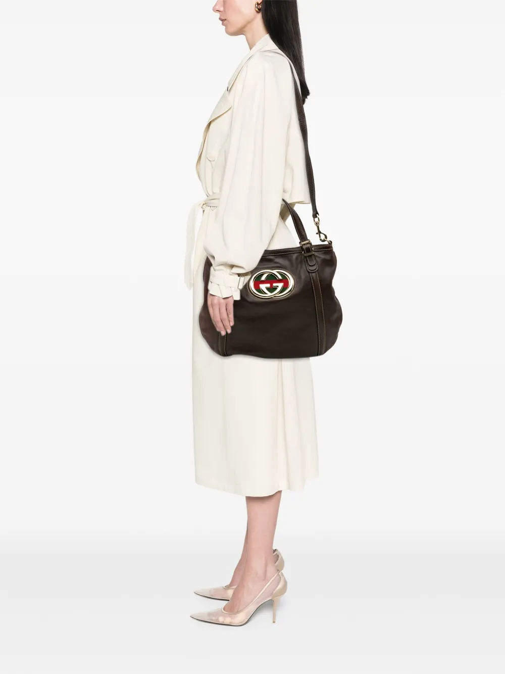 Gucci Pre-Owned 2000-2015 Medium Leather Web Britt satchel | Pre-Owned | Image 2