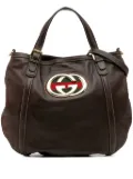 Gucci Pre-Owned 2000-2015 Medium Leather Web Britt satchel - Brown