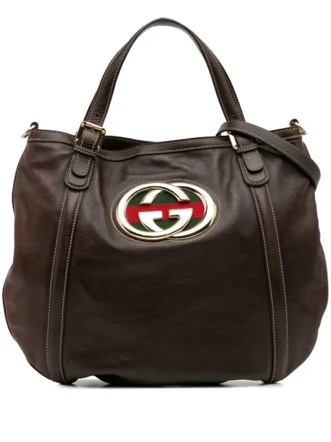 Gucci Pre-Owned 2000-2015 Medium Leather Web Britt satchel