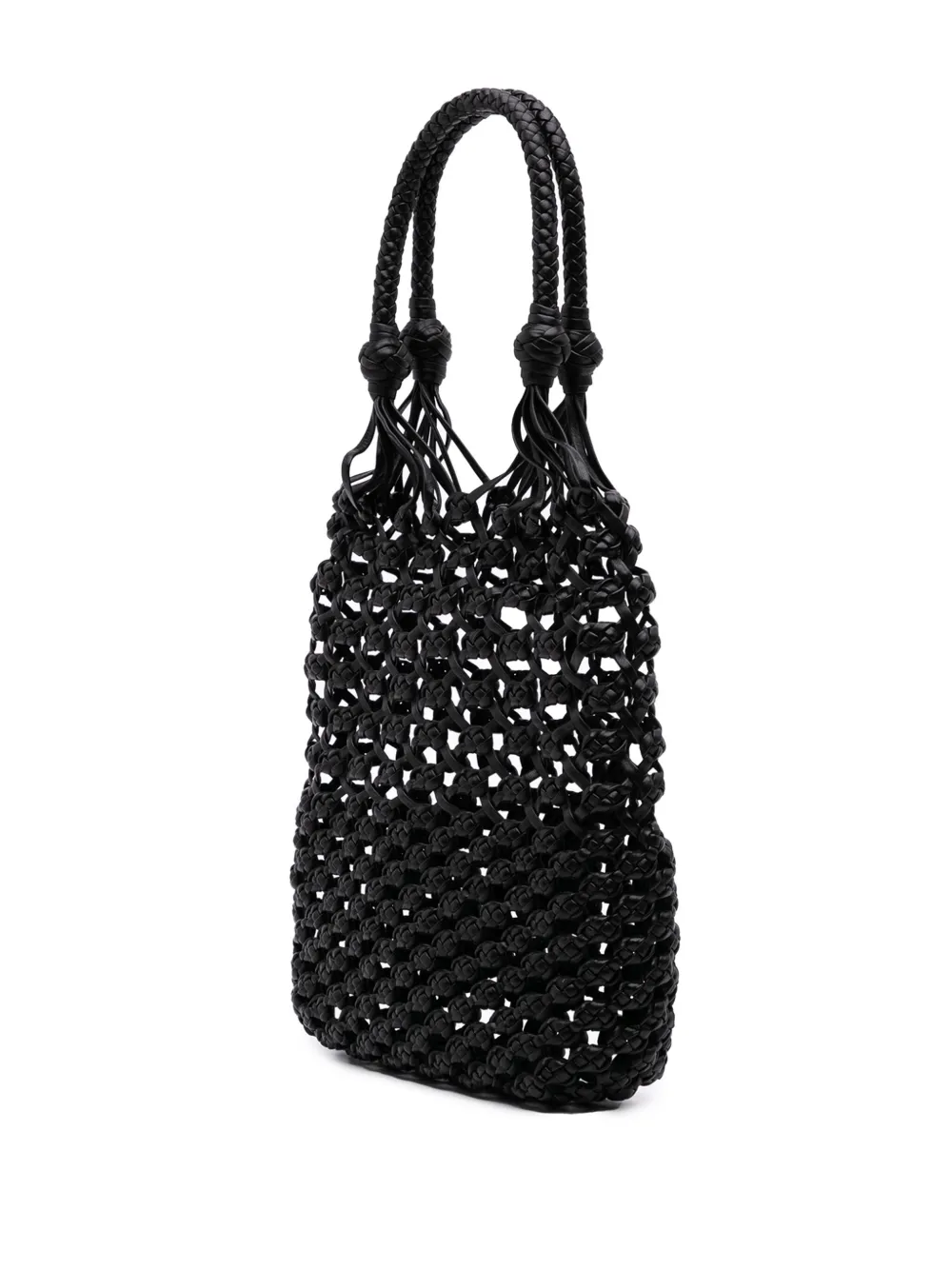 Pre-owned Miu Miu 2000-2010 Nappa Macrame Bucket Bag In Black