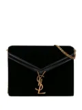 Saint Laurent Pre-Owned 2019 Velvet Monogram Cassandra Clasp Bag crossbody bag - Black