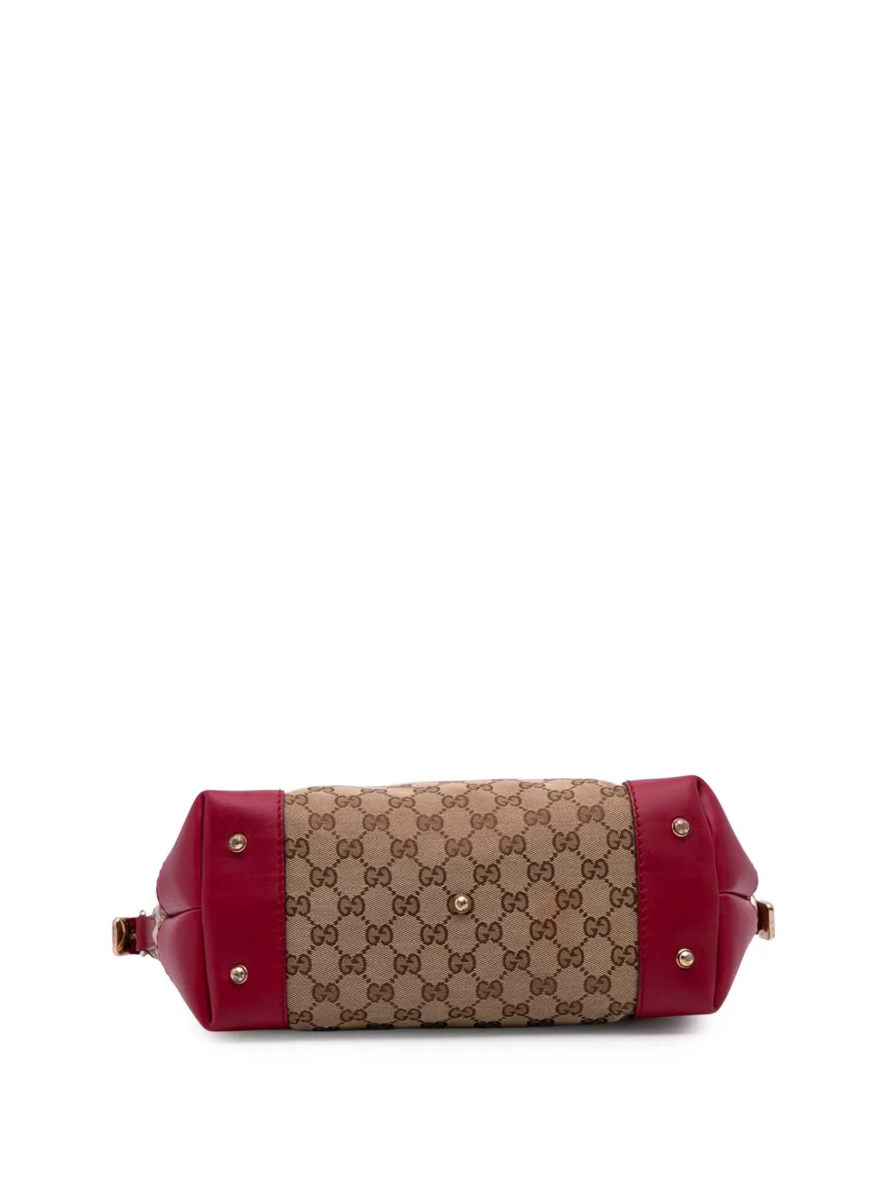 Pre-owned Gucci 2016-2025 Gg Canvas Heart Bit Satchel In Brown