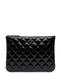 CHANEL Pre-Owned 2014-2015 Medium Quilted Patent O Case clutch bag - Black