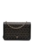 CHANEL Pre-Owned 2016-2017 CC Studded Lambskin Wallet on Chain crossbody bag - Black