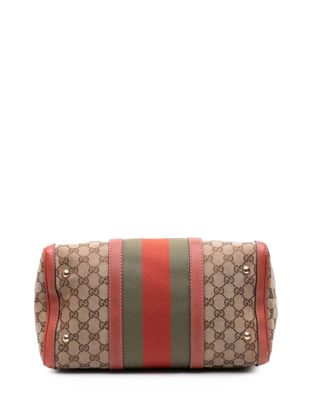 Pre-owned Gucci 2016-2025 Gg Canvas Web Joy Boston Bag Satchel In Pink