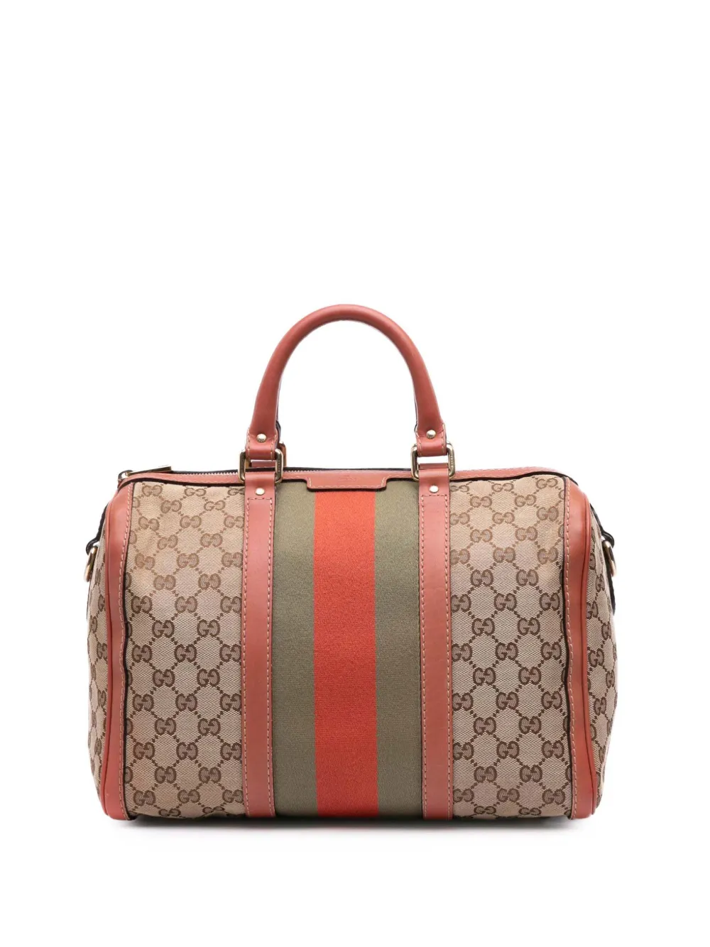 Gucci Pre-Owned 2016-2025 GG Canvas Web Joy Boston Bag satchel - ピンク Gucci Pre-Owned 2016-2025 GG Canvas Web Joy Boston Bag satchel - ピンク