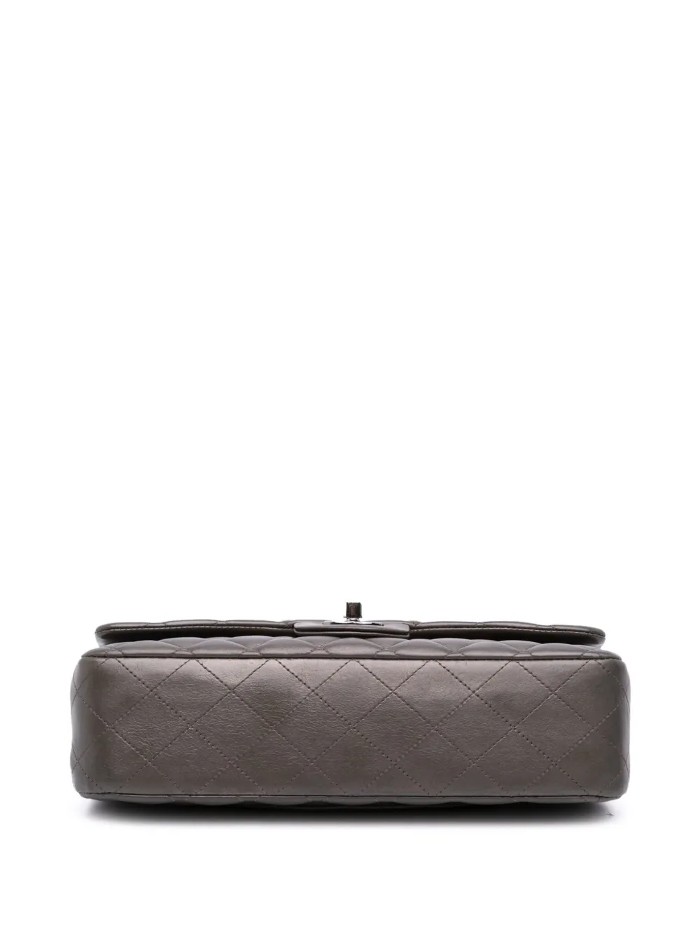 Pre-owned Chanel 2013-2014 Medium Classic Lambskin Double Flap Shoulder Bag In Gray