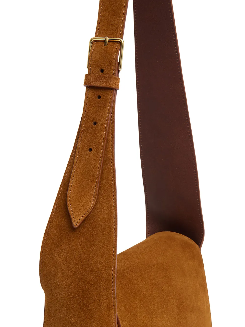 Mansur Gavriel Suede Flap-closure Shoulder Bag In Brown