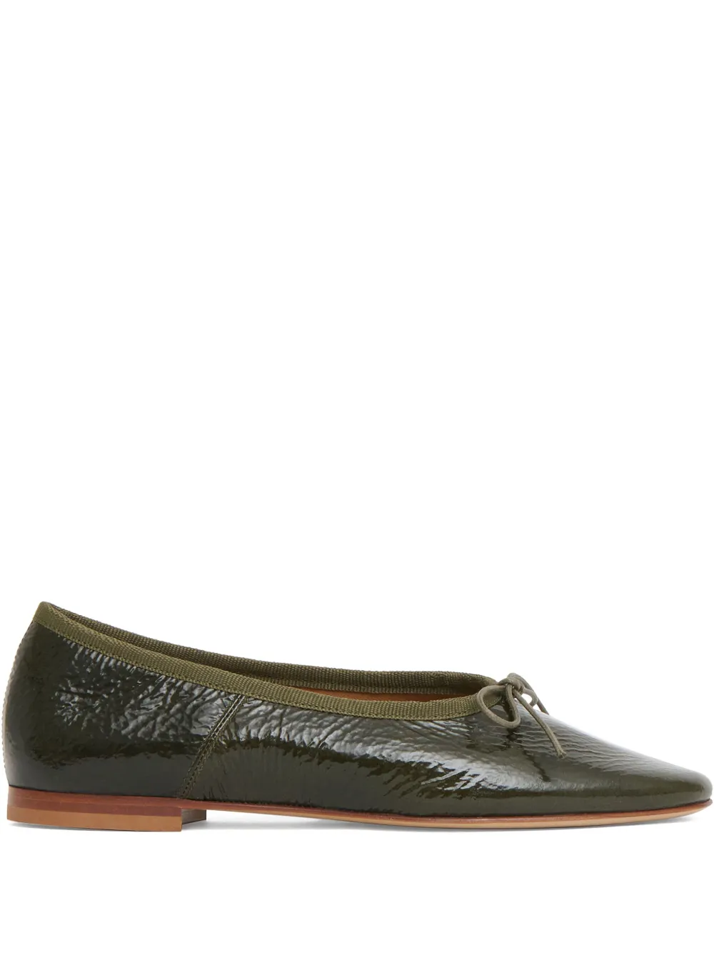 Mansur Gavriel Dream Bow-detail Ballet Flats In Green
