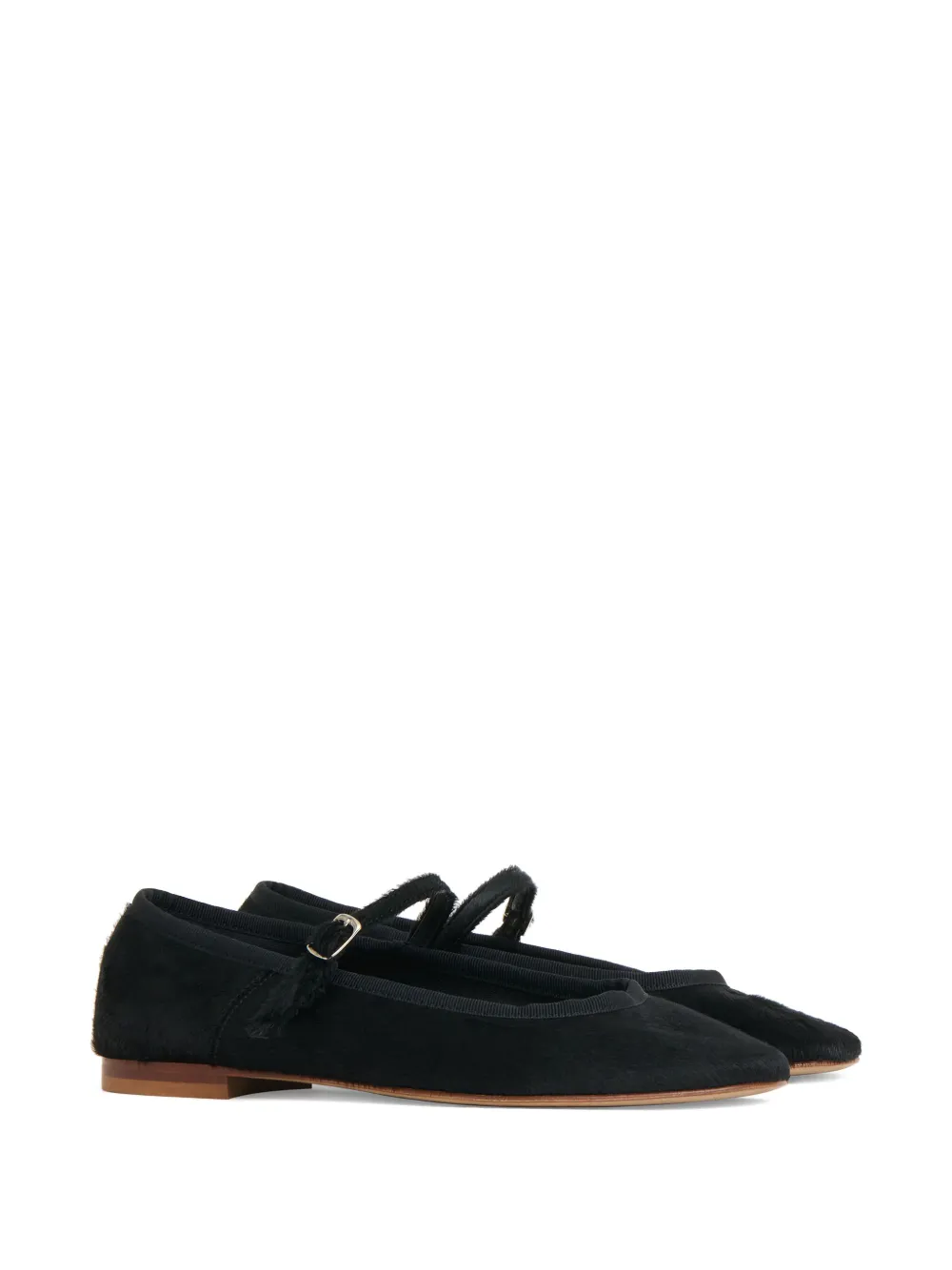 Mansur Gavriel Dance ballerina's met kalfshaar - Zwart