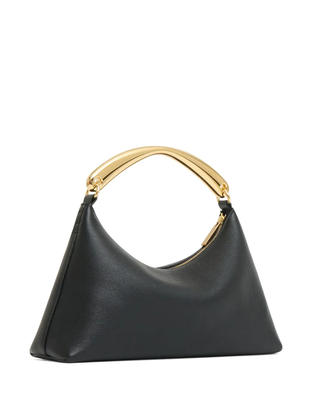 Mansur Gavriel Leren schoudertas met metalen handgreep - Zwart