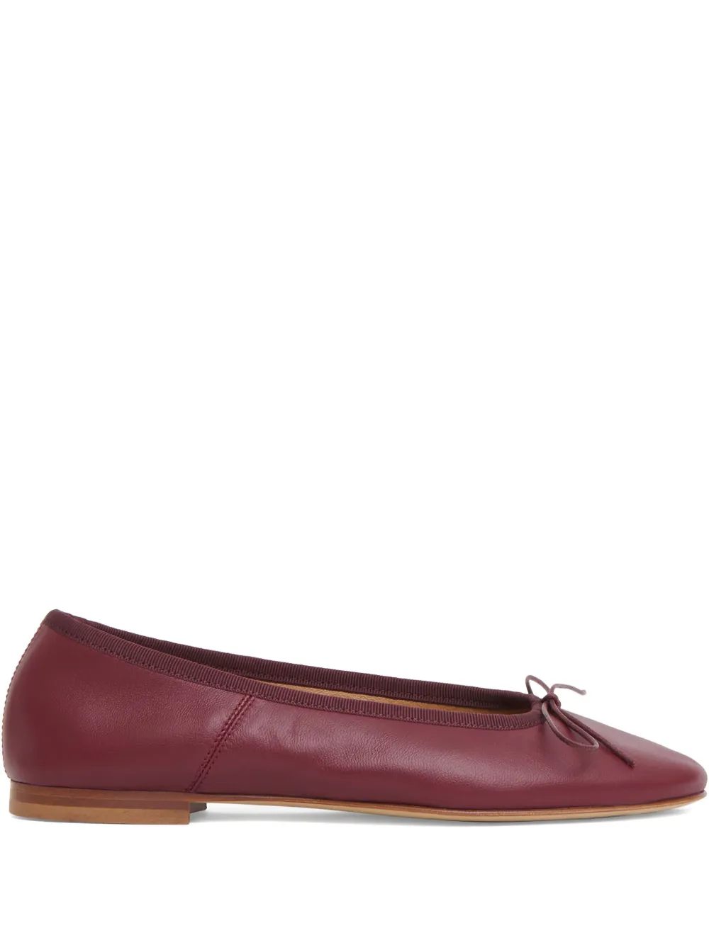Mansur Gavriel Dance Lambskin Bow Ballerina Flats In Burgundy