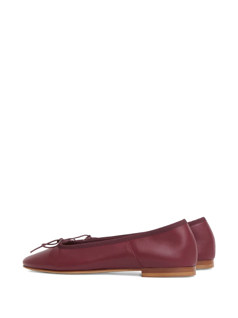 Mansur Gavriel Dance Lambskin Bow Ballerina Flats In Burgundy
