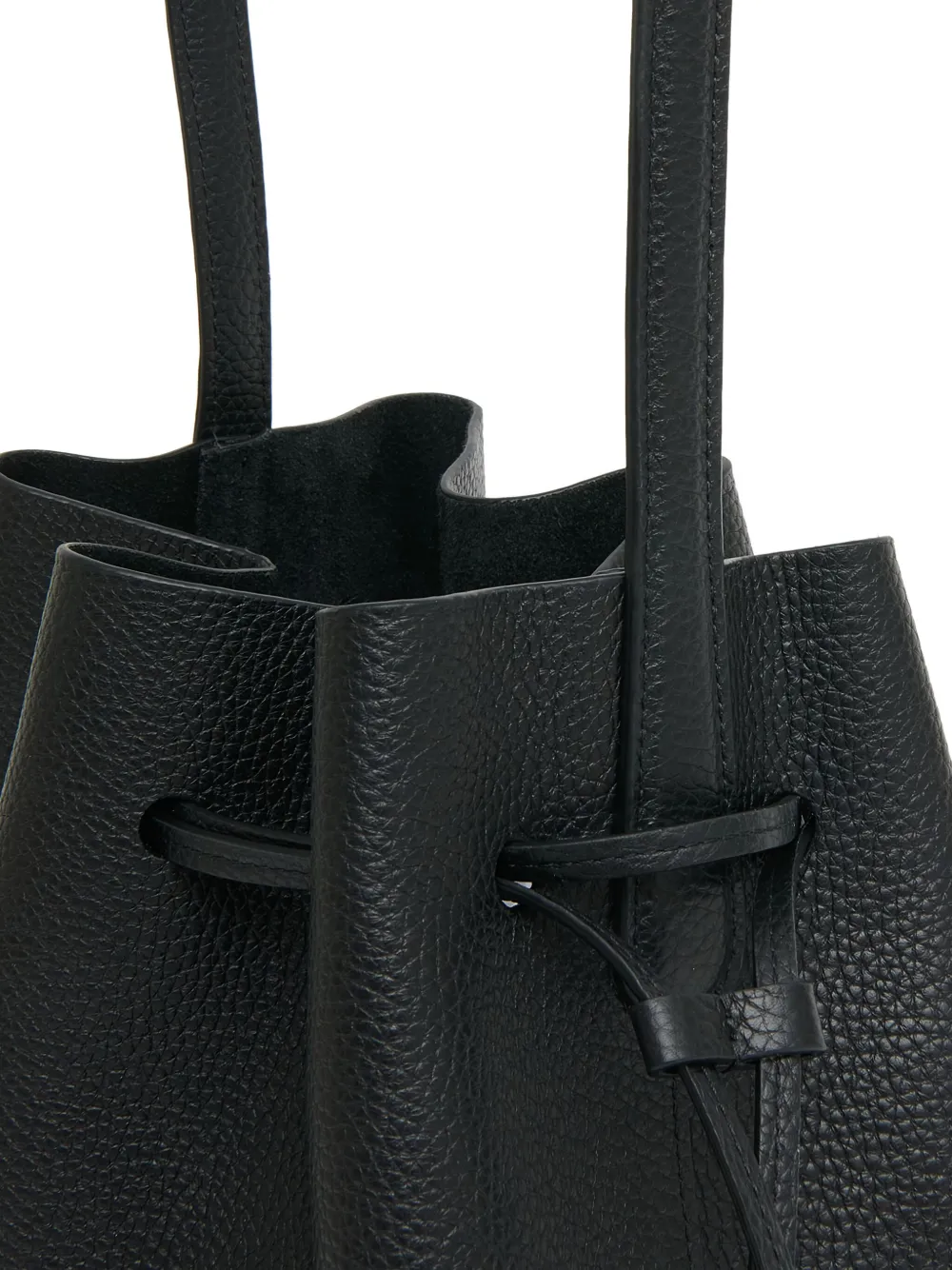 Mansur Gavriel Cabas Leather Bucket Bag In Black