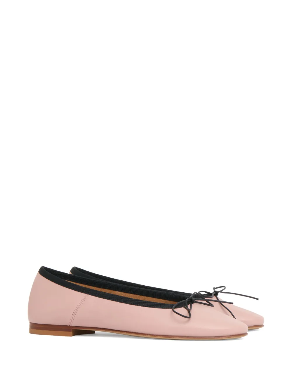 Mansur Gavriel Dance lamsleren ballerina's met strik - Roze