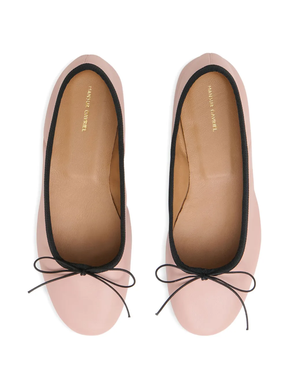Mansur Gavriel Dance lamsleren ballerina's met strik Roze