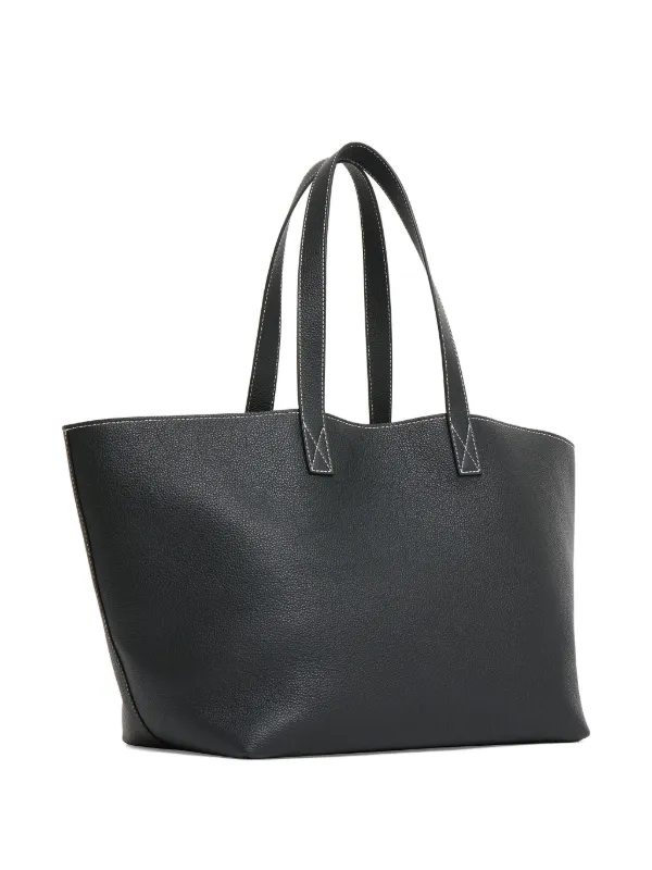 Mansur Gavriel Carryall Leather Tote Bag | Black | FARFETCH