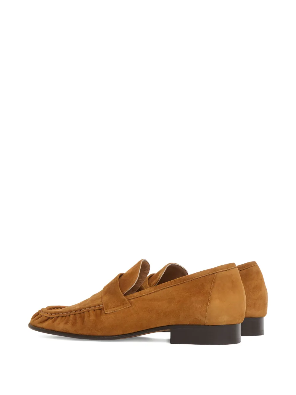 Mansur Gavriel Ruched Suede Loafers In Yellow